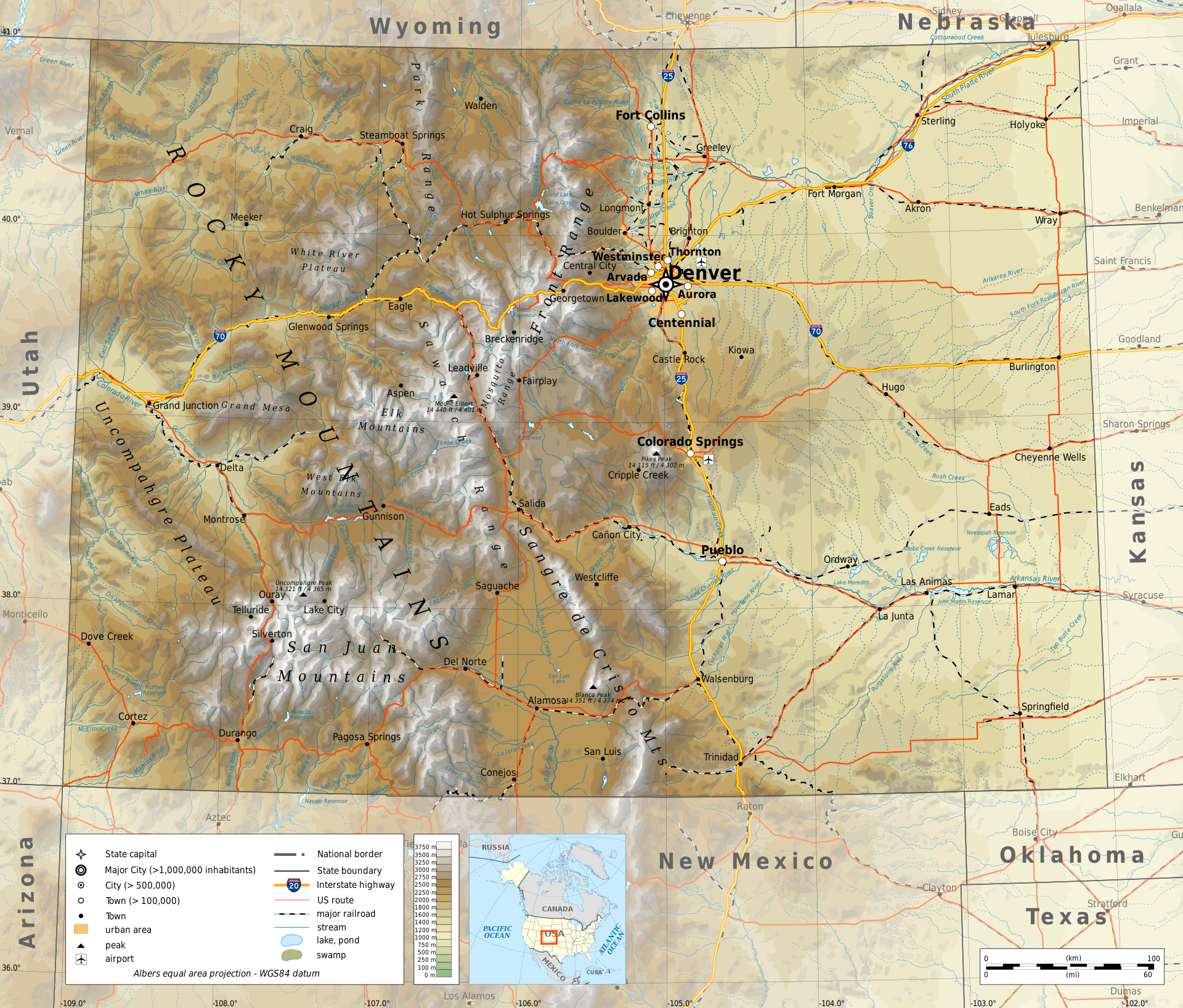 Large Detailed Map Of Colorado